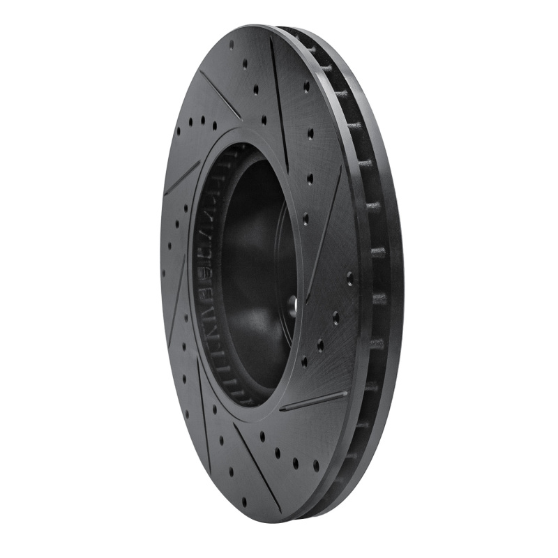 BMW X4 Brake Rotor (1) - Front Left - R1 Concepts - Drilled & Slotted - Black - `11-`18